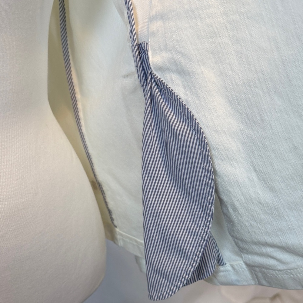 Women's Double-Breasted White Jacket With Pockets and Silver Buttons Size 8 - Picture 12 of 13